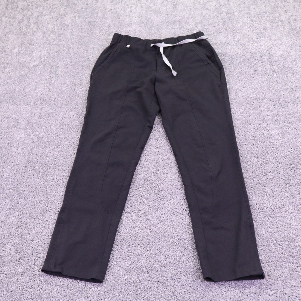 Figs Scrub Pants Womens Small Black Technical Collection Drawstring